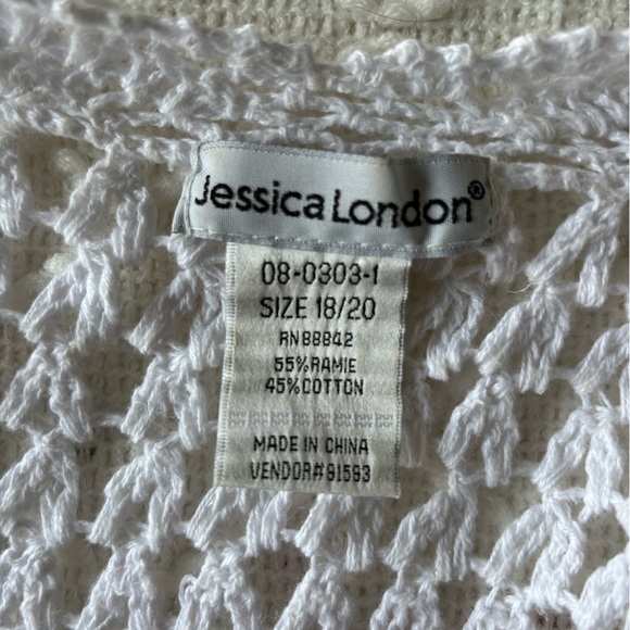 Jessica London white crocheted cardigan - Picture 4 of 4